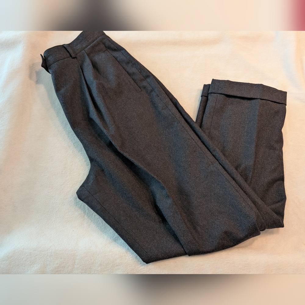 Embassy Row Petites Charcoal Gray Tapered Trousers Size 12P